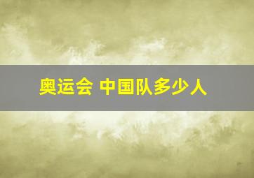 奥运会 中国队多少人